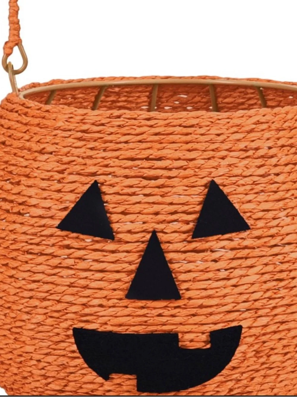 New! Halloween Jack-O'-Lantern Rope Basket w/ Handle Target Bullseye 2026